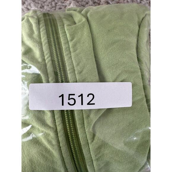 Talbots Petites Sz P Mock Neck Stretch Full Zip Sweater Green Cotton Long Sleeve - Picture 9 of 9